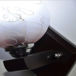 Lampada da parete creativa in legno massello per camera da letto, testata del letto, luci