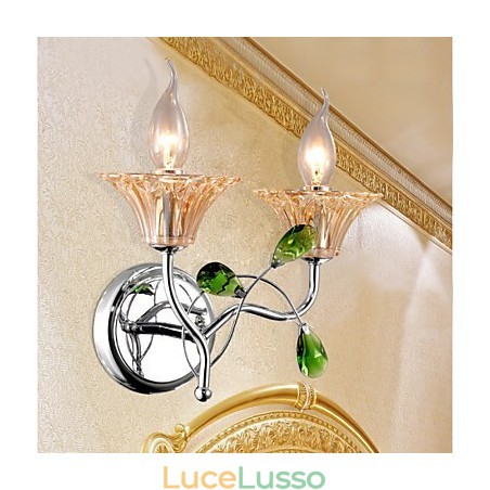 Lampada da parete in cristallo creativa contemporanea e contrattuale in stile europeo Lampada da parete in cristallo creativa contemporanea e contrattuale in stile europeo