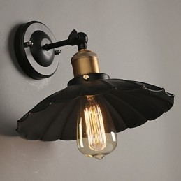 Ccreative Staircase Restaurando modi antichi Lampada da parete in ferro battuto con abito nero a testa singola