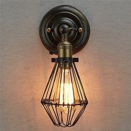 Applique da parete in stile vintage con apertura e chiusura industriale, lampada a gabbia, lampada da parete Loft Restoring Ancient Ways