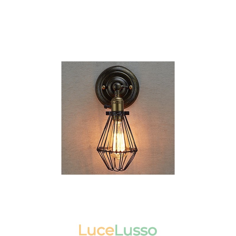 Applique da parete in stile vintage con apertura e chiusura industriale, lampada a gabbia, lampada da parete Loft Restoring Ancient Ways