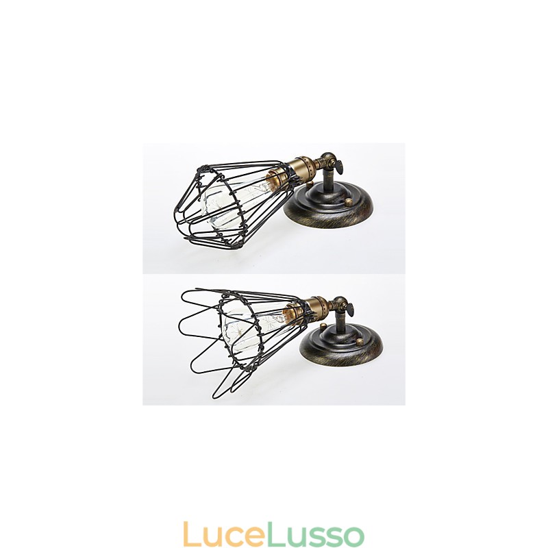 Applique da parete in stile vintage con apertura e chiusura industriale, lampada a gabbia, lampada da parete Loft Restoring Ancient Ways