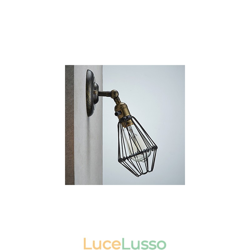 Applique da parete in stile vintage con apertura e chiusura industriale, lampada a gabbia, lampada da parete Loft Restoring Ancient Ways