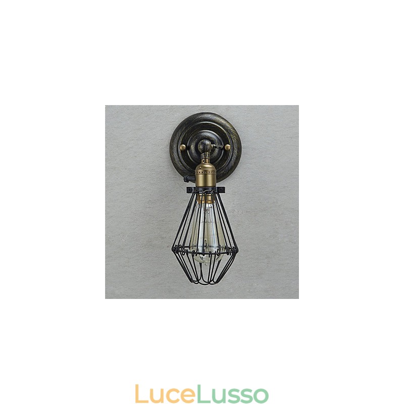 Applique da parete in stile vintage con apertura e chiusura industriale, lampada a gabbia, lampada da parete Loft Restoring Ancient Ways