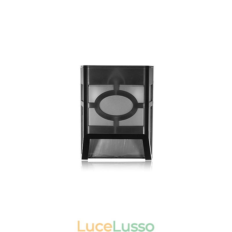 Lampada da parete con 2 lanterne a energia solare, colore giallo caldo