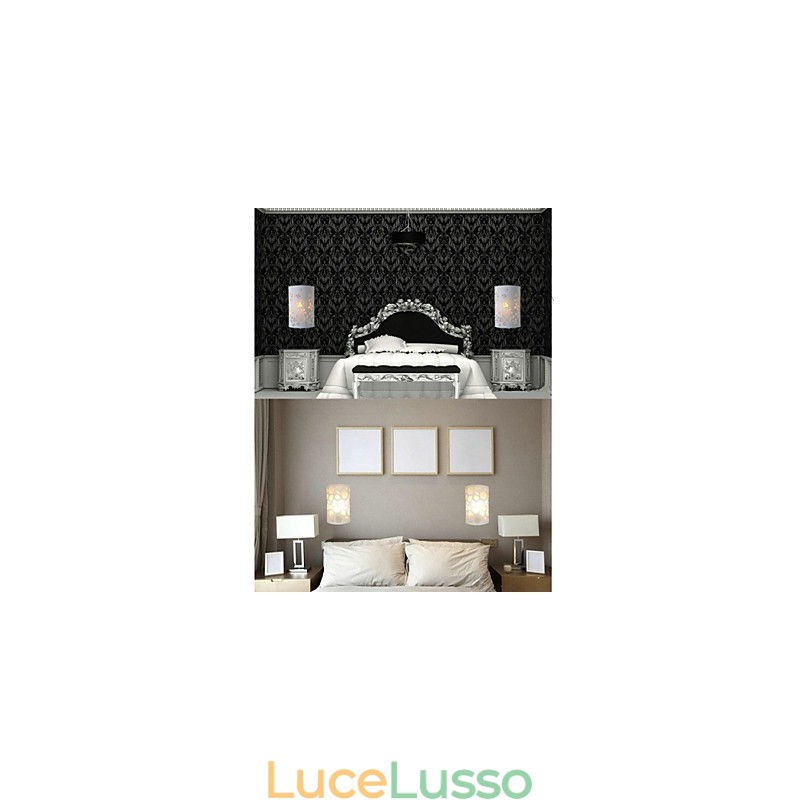 TUTTO BLU Decorazione di alta qualità di motivi o disegni intagliati su lampada da parete in legno