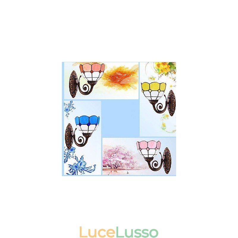 Lampada da parete Europa Type Restoring Ancient Ways Creative Mediterranean Glass Lights