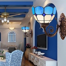 Lampada da parete Europa Type Restoring Ancient Ways Creative Mediterranean Glass Lights
