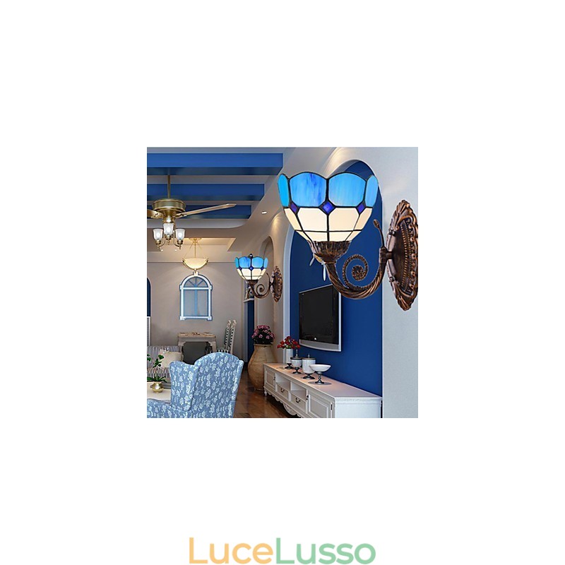 Lampada da parete Europa Type Restoring Ancient Ways Creative Mediterranean Glass Lights