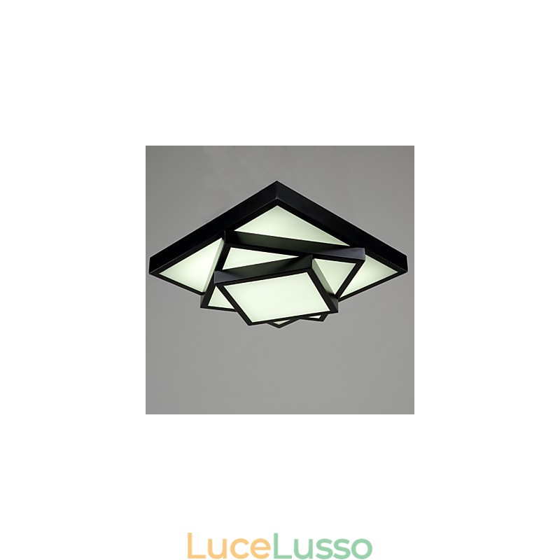 Plafoniera moderna contemporanea da soffitto a filo quadrata in metallo