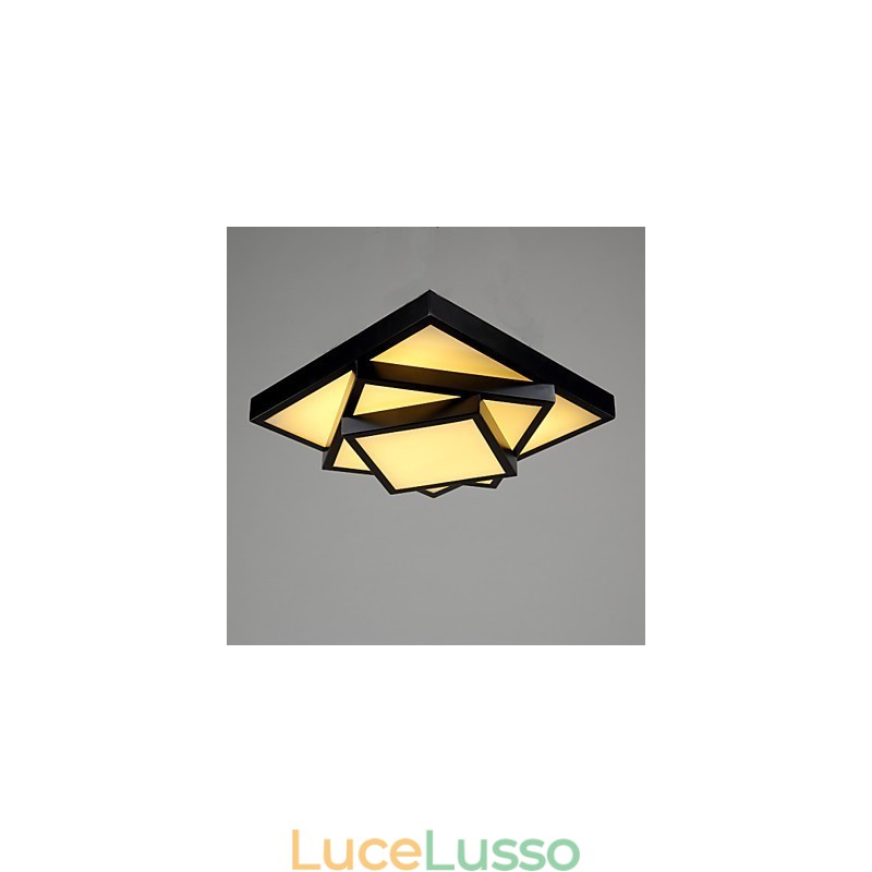 Plafoniera moderna contemporanea da soffitto a filo quadrata in metallo
