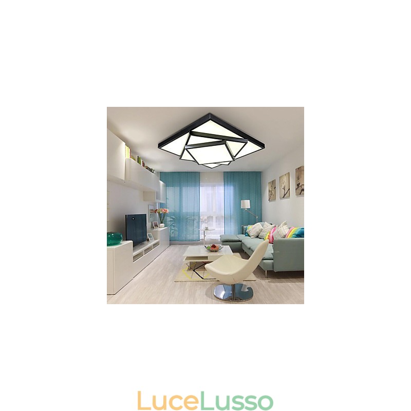 Plafoniera moderna contemporanea da soffitto a filo quadrata in metallo