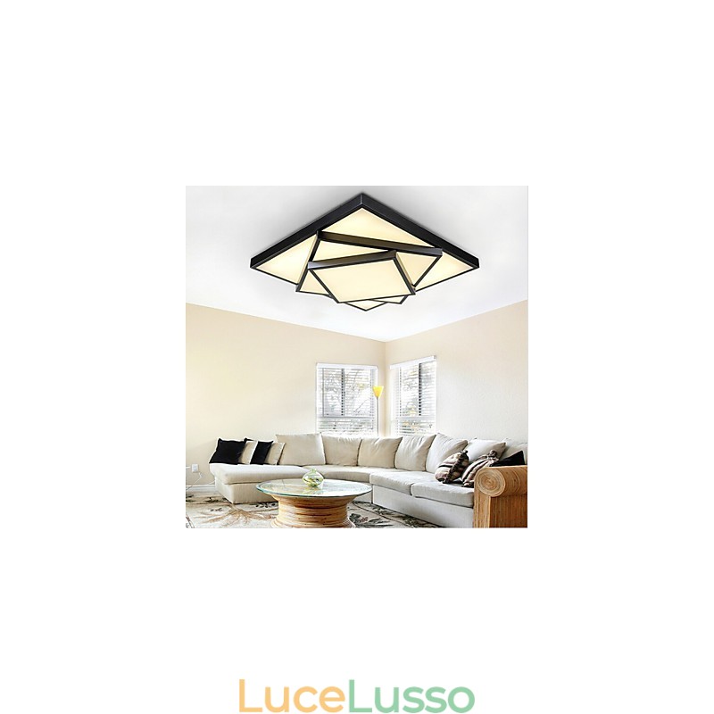 Plafoniera moderna contemporanea da soffitto a filo quadrata in metallo
