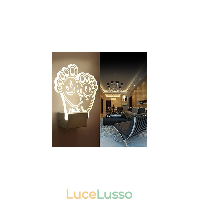 Lampada da parete in acrilico Lampada in PVC Chip luminoso Moderno contemporaneo Metallo