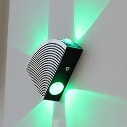 Lampada da parete Fan Quattro luci Verde Alluminio Acrilico