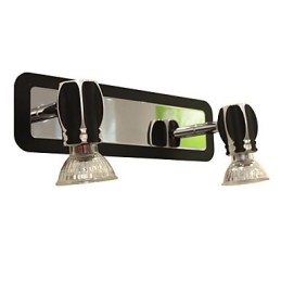 Moderne luci da parete nere Luci da bagno con 2 luci
