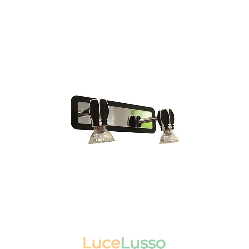 Moderne luci da parete nere Luci da bagno con 2 luci