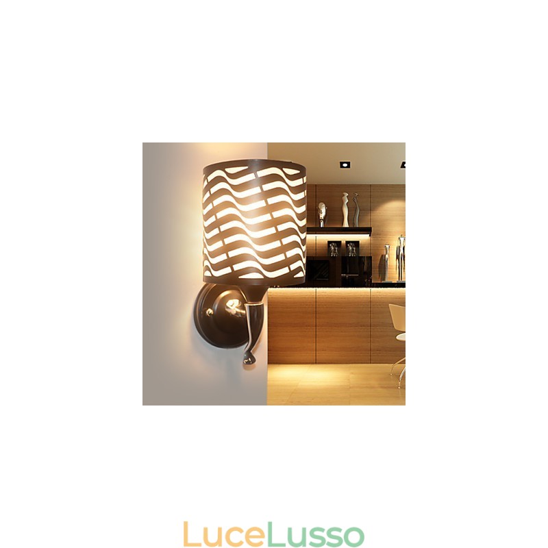 Lampada da parete moderna in pelle di pecora in ferro battuto