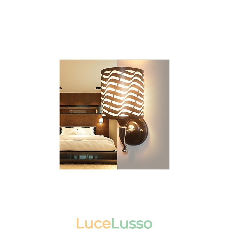 Lampada da parete moderna in pelle di pecora in ferro battuto