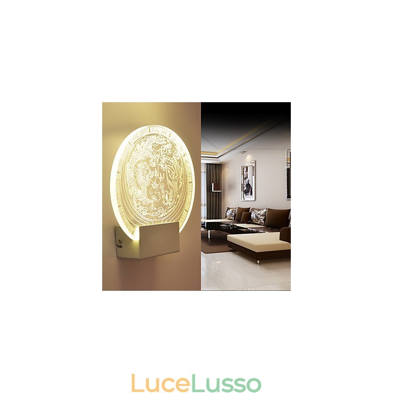 Applique da parete Lampada in PVC Luce Moderna Contemporanea Metallo