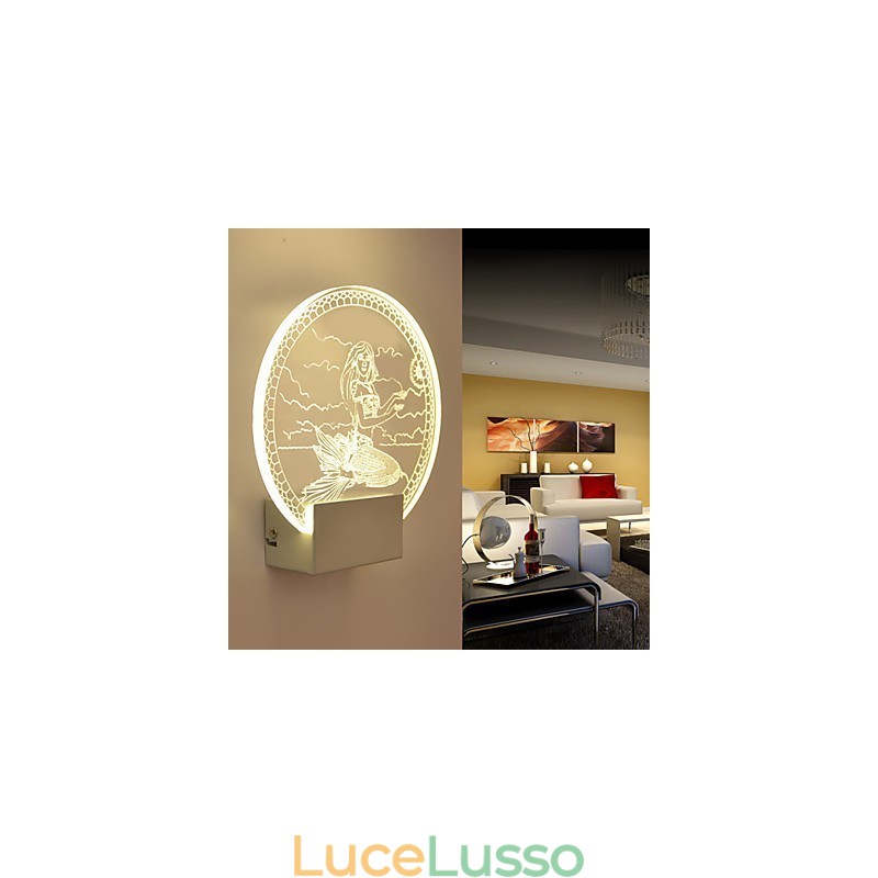 Lampada da parete in acrilico Lampada in PVC Luce moderna contemporanea Metallo