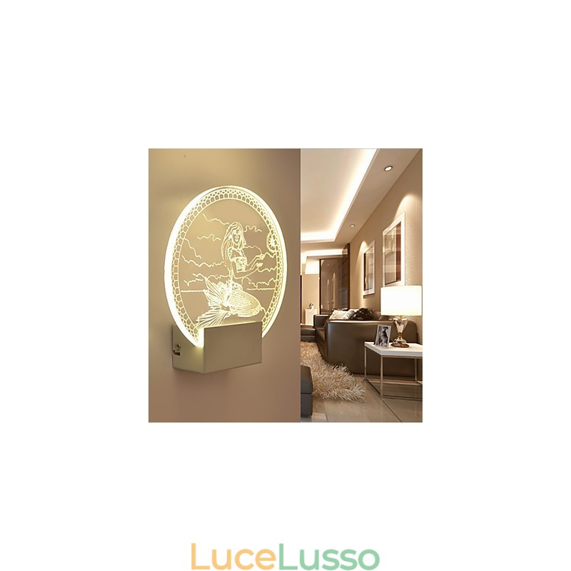 Lampada da parete in acrilico Lampada in PVC Luce moderna contemporanea Metallo
