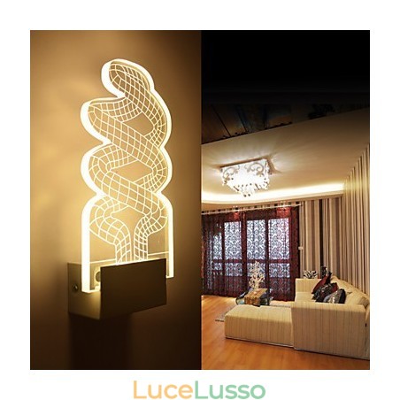 Lampada da parete in acrilico Lampada in PVC Chip luminoso Moderno contemporaneo Metallo Lampada da parete in acrilico Lampada in PVC Chip luminoso Moderno contemporaneo Metallo