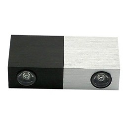 Applique moderna con corpo cubico dal design chic metà argento metà nero 2 s