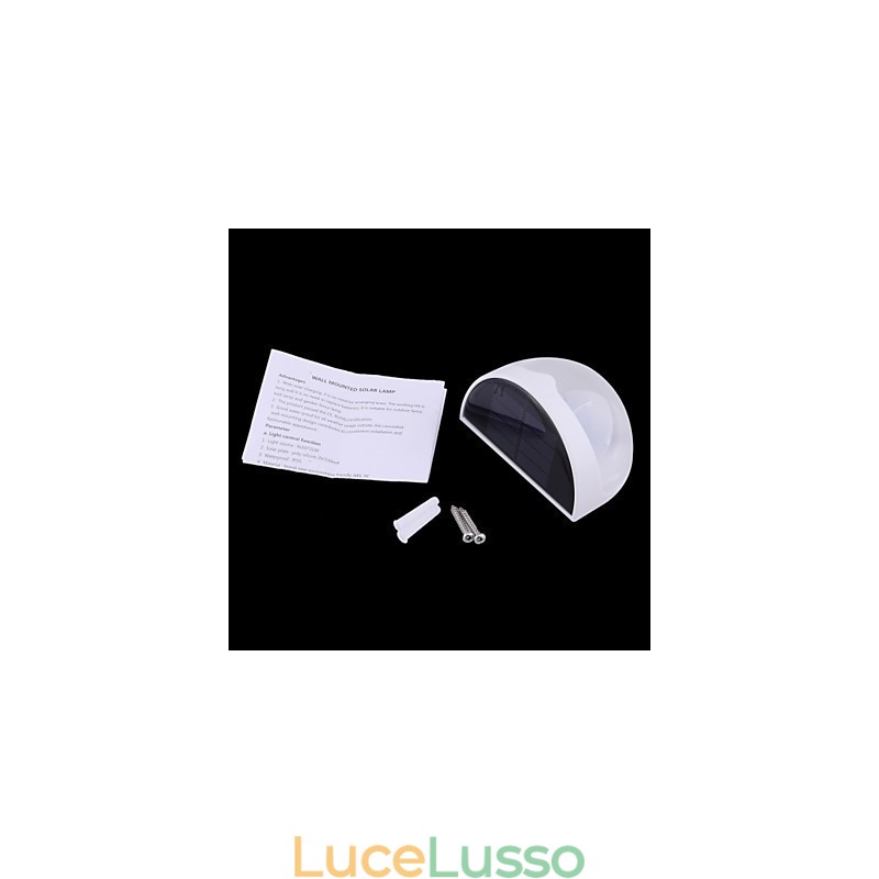 Lampada solare impermeabile IP55 bianca + nera