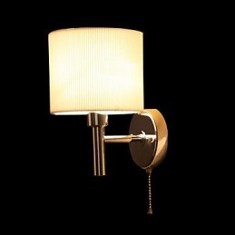 Elegante applique in metallo e tessuto con 1 luce in cilindro bianco