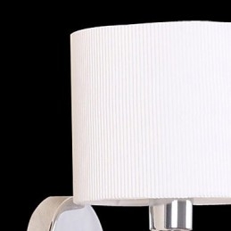 Elegante applique in metallo e tessuto con 1 luce in cilindro bianco