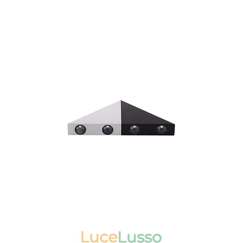 Applique moderna con design in stile triangolo chic di colore nero e argento
