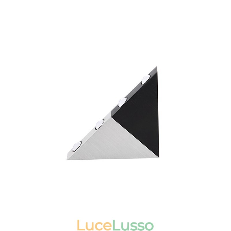 Applique moderna con design in stile triangolo chic di colore nero e argento