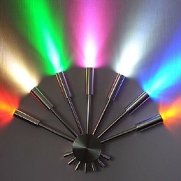 Applique moderna con luce diffusa a forma di ventaglio, 7 bastoncini di metallo, stile chic