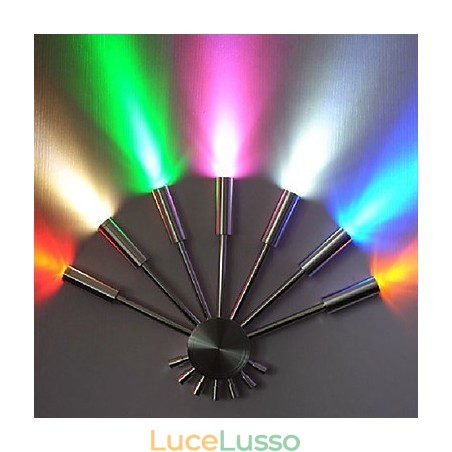 Applique moderna con luce diffusa a forma di ventaglio, 7 bastoncini di metallo, stile chic Applique moderna con luce diffusa a forma di ventaglio, 7 bastoncini di metallo, stile chic