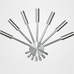 Applique moderna con luce diffusa a forma di ventaglio, 7 bastoncini di metallo, stile chic