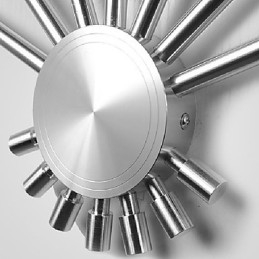 Applique moderna con luce diffusa a forma di ventaglio, 7 bastoncini di metallo, stile chic