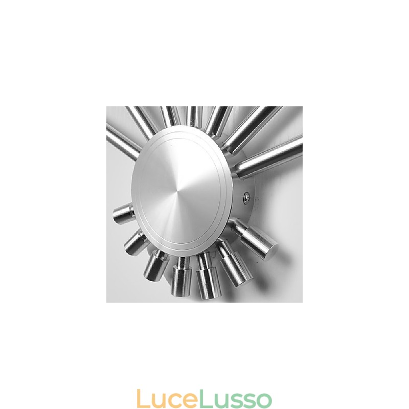 Applique moderna con luce diffusa a forma di ventaglio, 7 bastoncini di metallo, stile chic