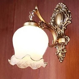 Applique da parete per bagno 1 luce classica in metallo e vetro dipinto
