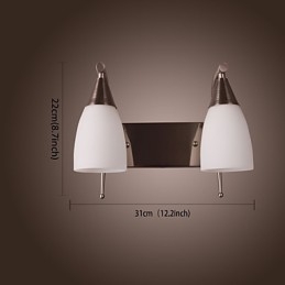 Applique a 2 luci in paralume bianco