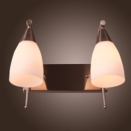 Applique a 2 luci in paralume bianco
