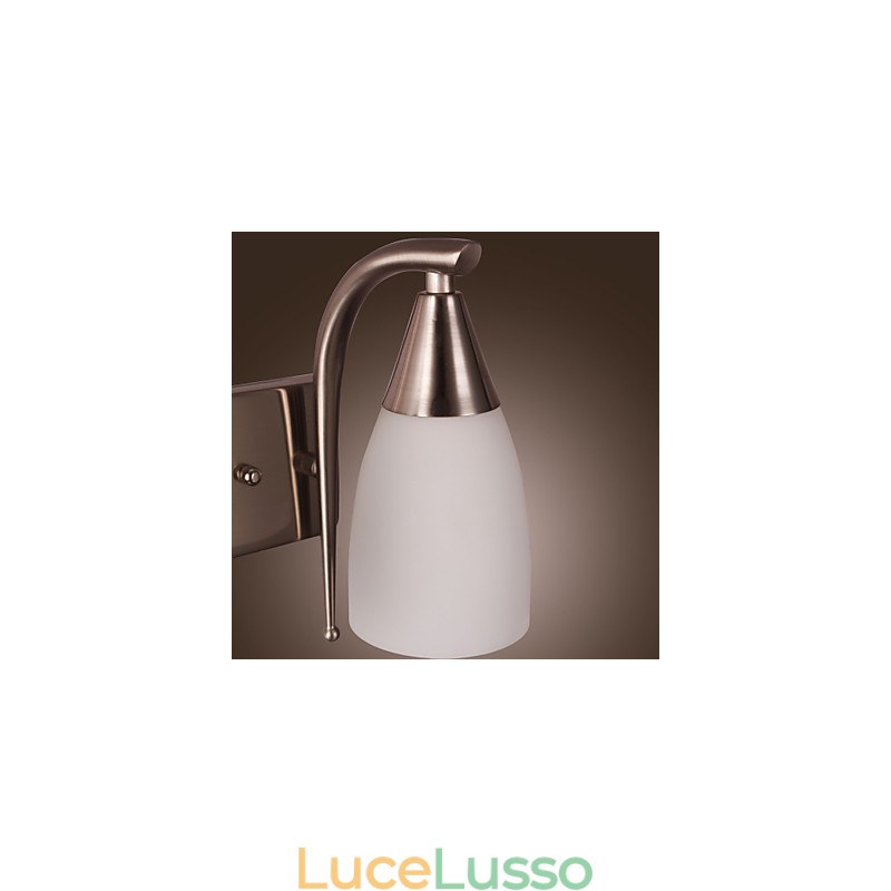 Applique a 2 luci in paralume bianco