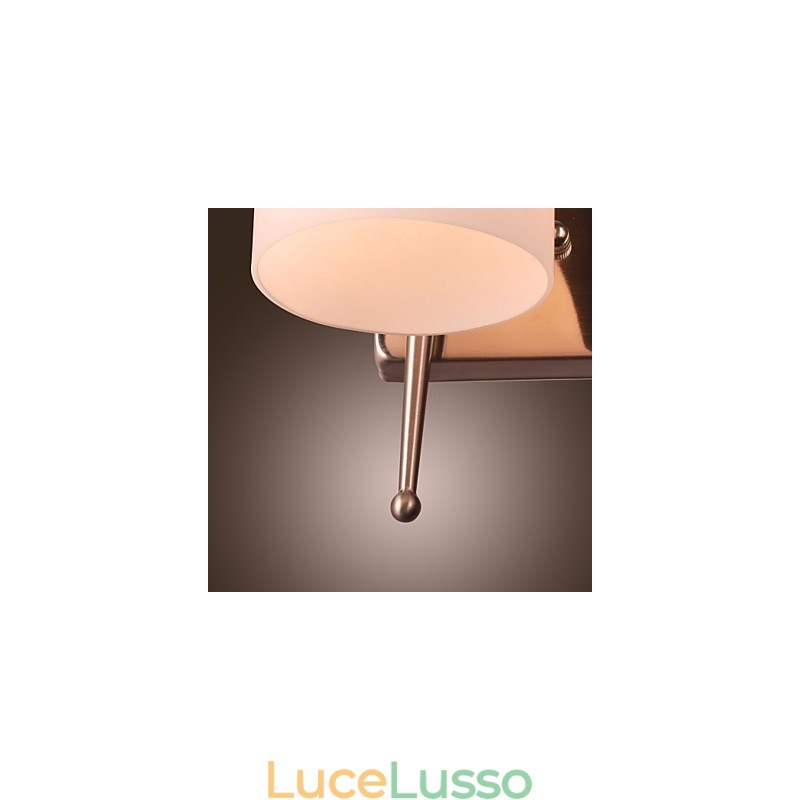 Applique a 2 luci in paralume bianco