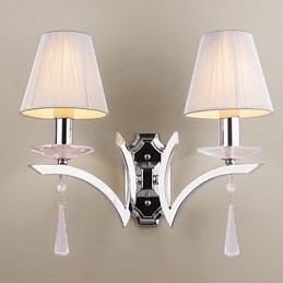 Elegante applique a 2 luci con gocce di cristallo decorate