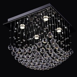 Lampadario di cristallo cinese elegante a 4 luci con montaggio a filo