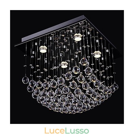Lampadario di cristallo cinese elegante a 4 luci con montaggio a filo Lampadario di cristallo cinese elegante a 4 luci con montaggio a filo
