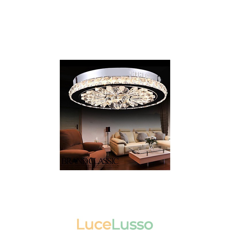 Cristallo Flush Mount Moderno Contemporaneo Soggiorno Letto Sala da pranzo Bambini Metallo