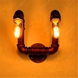 American Bar Xiang Lampada da parete per corridoio della camera da letto con tubo dell'acqua Lampada da parete in ferro industriale retrò