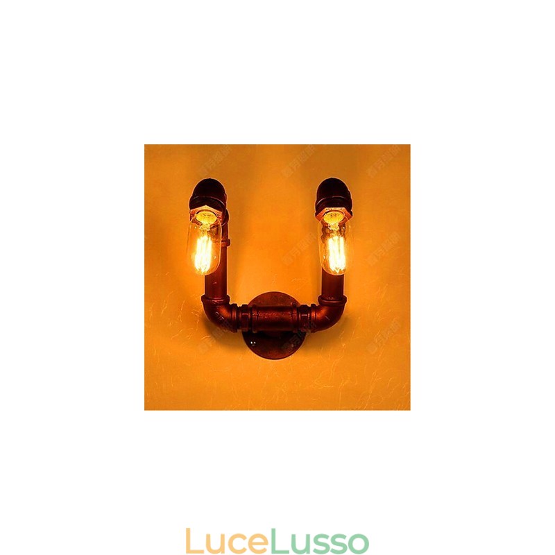 American Bar Xiang Lampada da parete per corridoio della camera da letto con tubo dell'acqua Lampada da parete in ferro industriale retrò