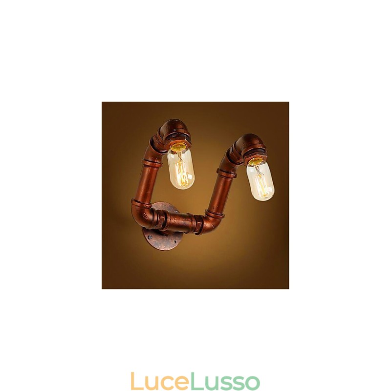 American Bar Xiang Lampada da parete per corridoio della camera da letto con tubo dell'acqua Lampada da parete in ferro industriale retrò